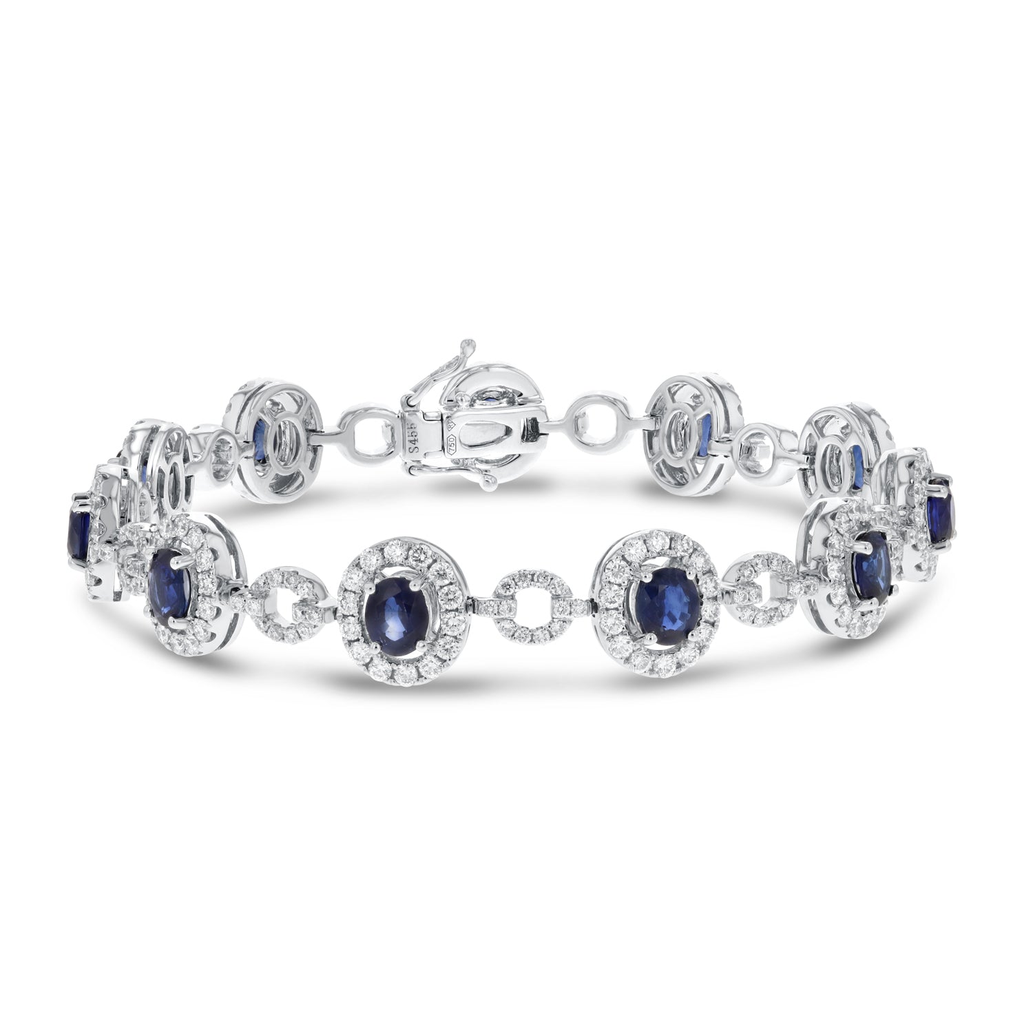 Diamond and Sapphire Link Bracelet (B0388)