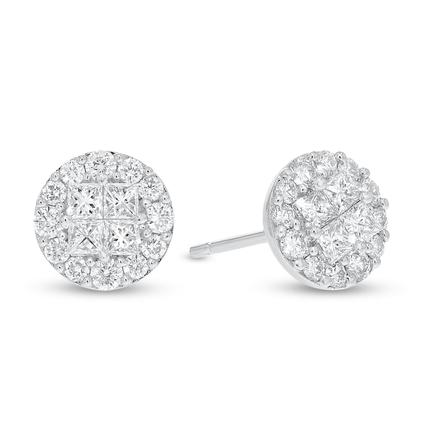 Star Shaped Diamond Halo Cluster Stud Earrings (E4265) – R&R Jewelers