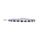 Alternating Diamond and Sapphire Tennis Bracelet