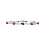 Graduating Diamond and Ruby Tennis Bracelet