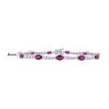 Graduating Diamond and Ruby Tennis Bracelet