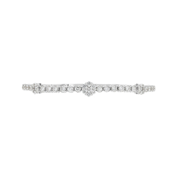 Diamond Cluster Station Cuff Bangle