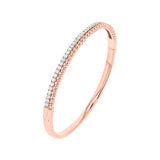 Two-Row Round Shaped Diamond Beaded Bangle