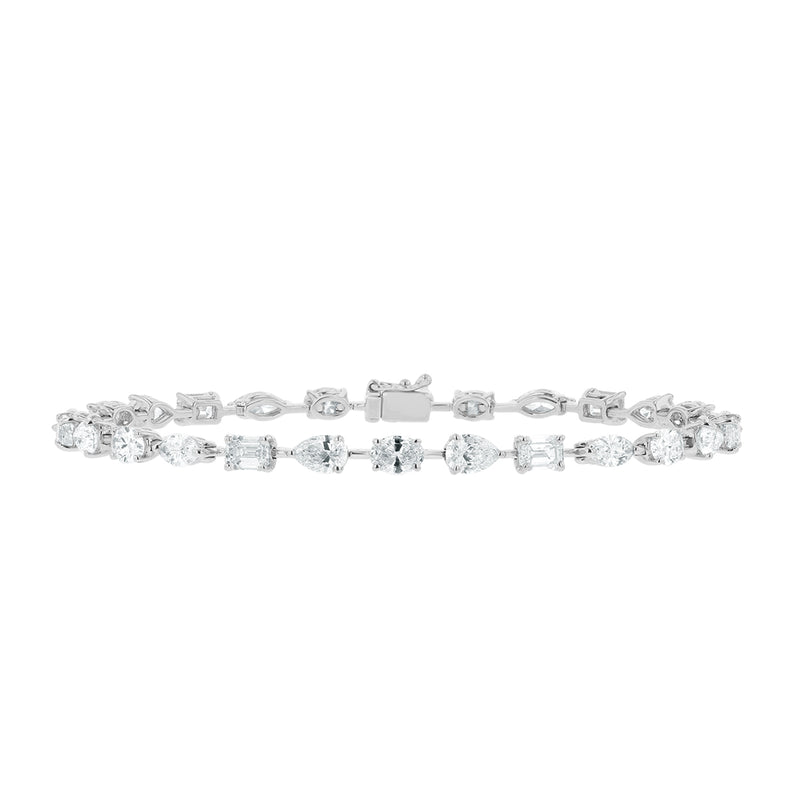 Single Prong Fancy Shaped Diamond Bracelet