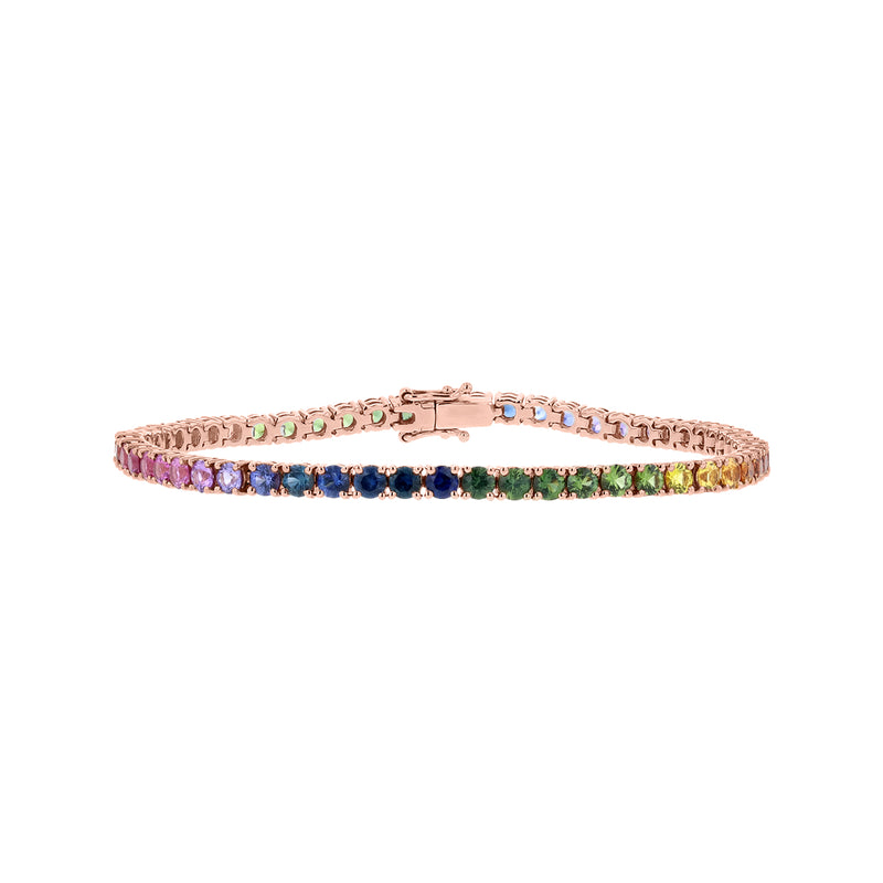 MultiColored Sapphire Tennis Bracelet