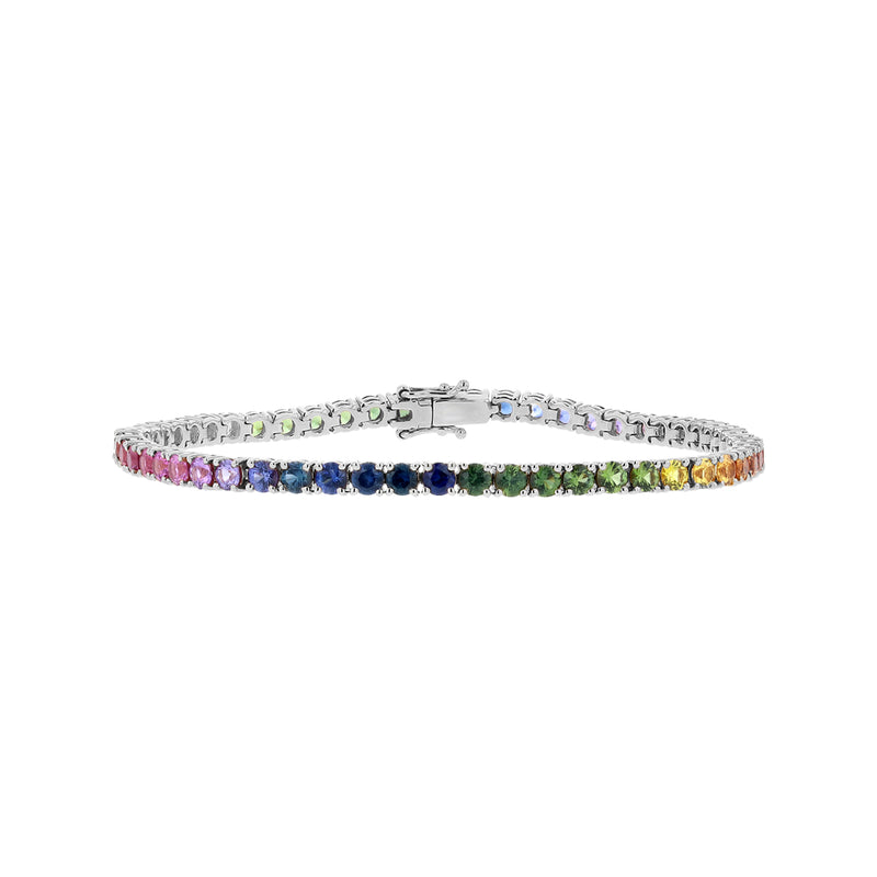 MultiColored Sapphire Tennis Bracelet