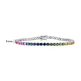 MultiColored Sapphire Tennis Bracelet