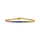 MultiColored Sapphire Tennis Bracelet