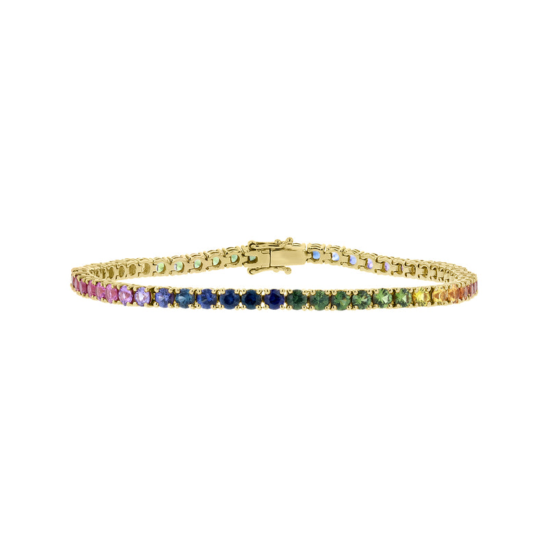 MultiColored Sapphire Tennis Bracelet