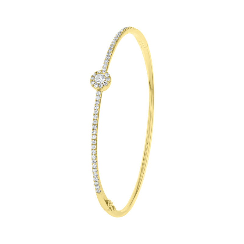 Round Diamond Halo Bangle