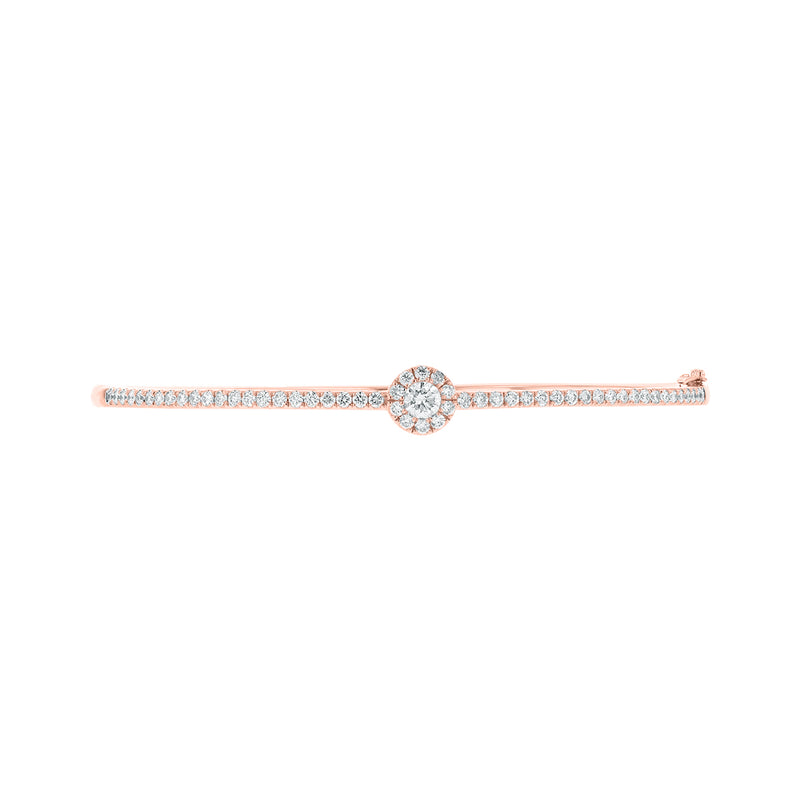 Round Diamond Halo Bangle