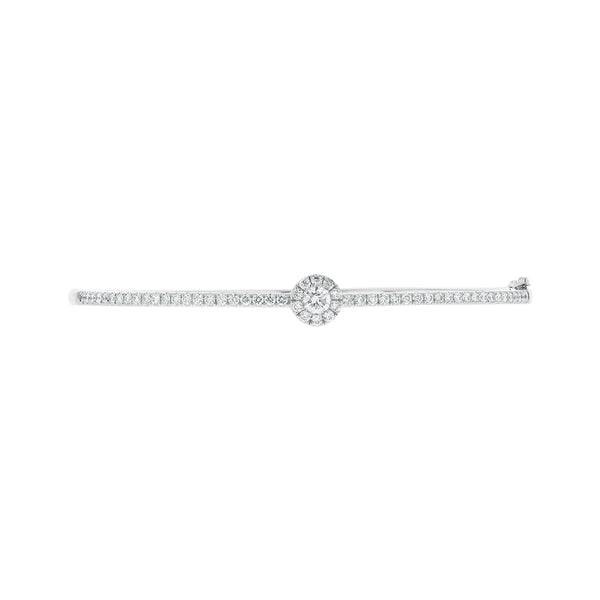 Round Diamond Halo Bangle