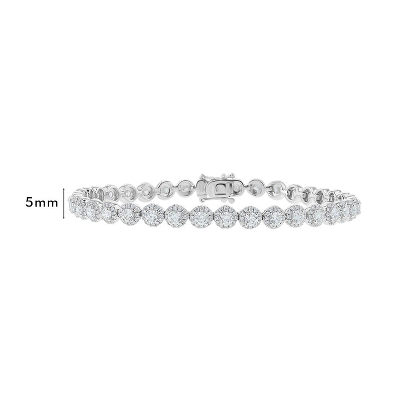 Round Halo Diamond Bracelet