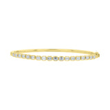 Bezel Set Emerald Cut Diamond Bangle