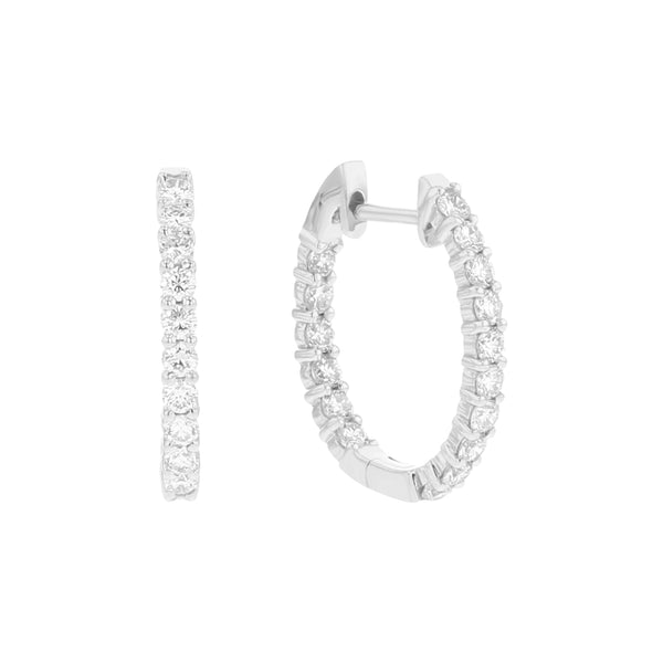 Inside Out Basket Set Diamond Hoop Earrings