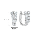 V-Shaped Graduating Diamond Huggie Hoop Earrings