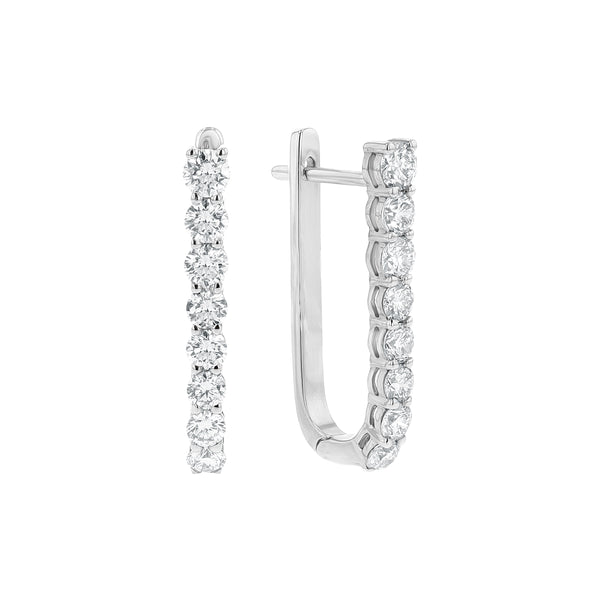 Diamond Funky Hoop Earrings