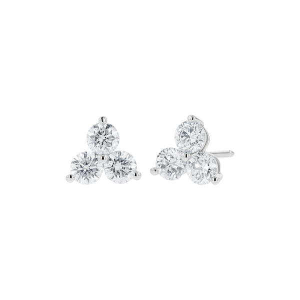 Three-Stone Trio Diamond Earrings