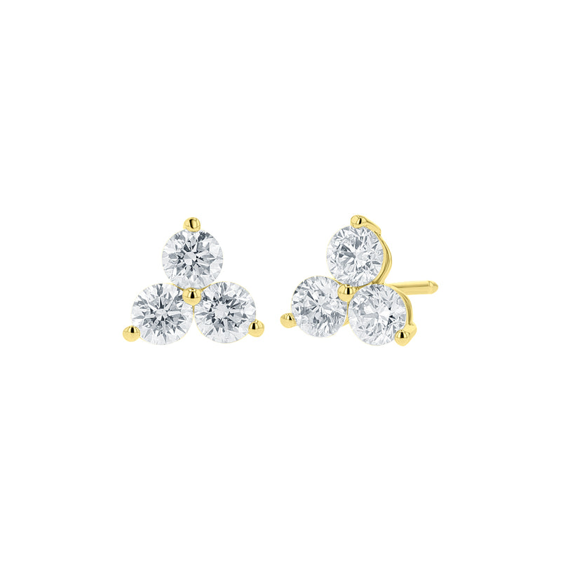 3-stone diamond earrings