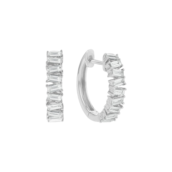 Diamond Baguette Hoop Earrings