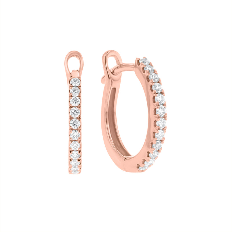 DIAMOND HUGGIE HOOP EARRINGS