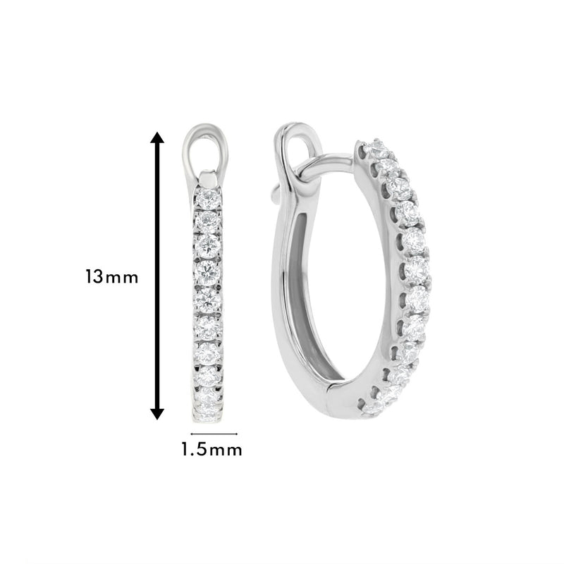 DIAMOND HUGGIE HOOP EARRINGS