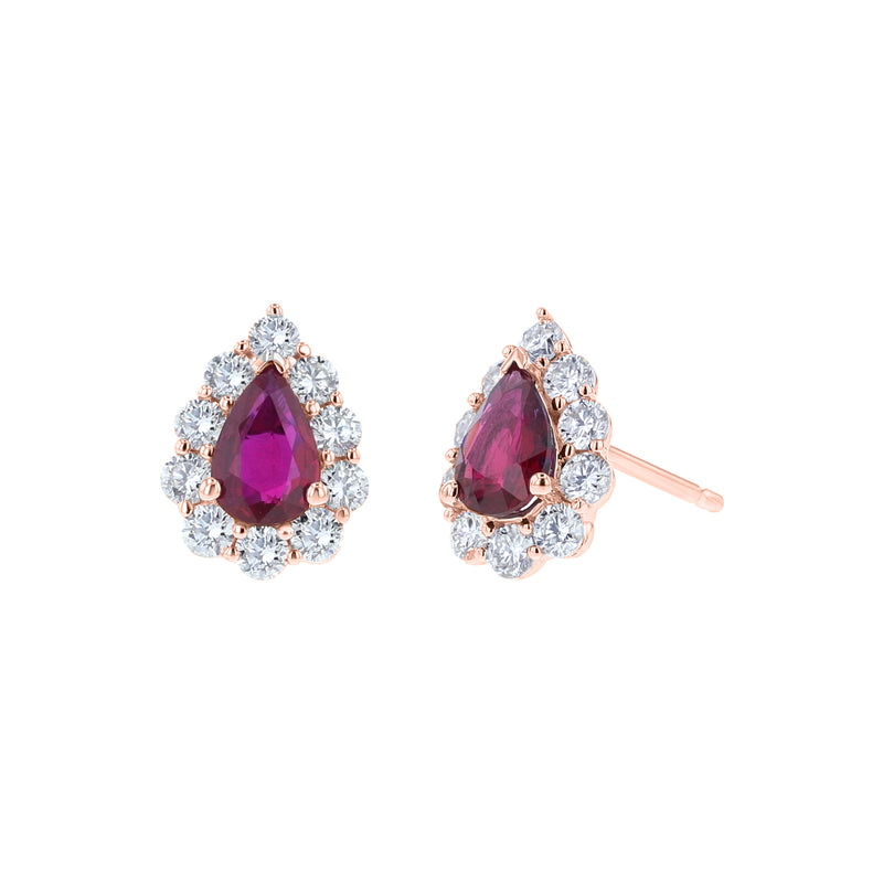 diamond & ruby earrings