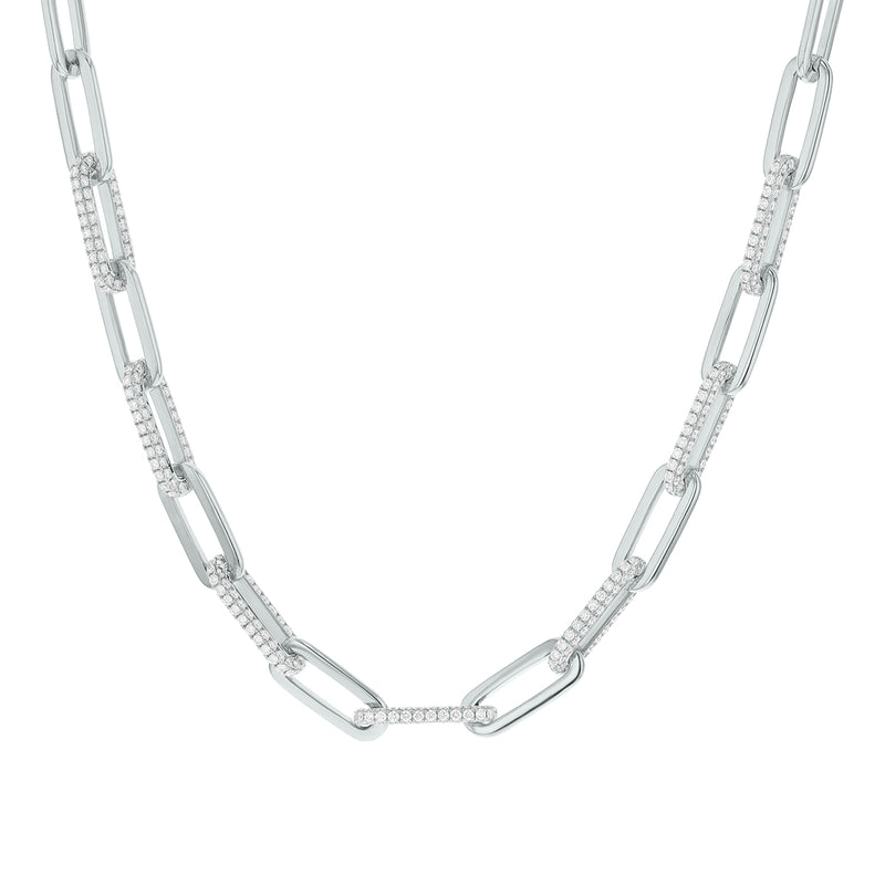 Diamond Paper Clip Necklace