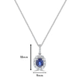 Diamond & Sapphire Oval Shaped Pendant