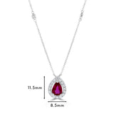 Diamond & Ruby Pear Shaped Pendant