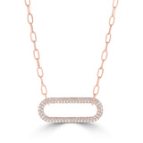 Diamond Encrusted Paperclip Pendant