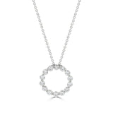 Single Prong Diamond Circle Pendant