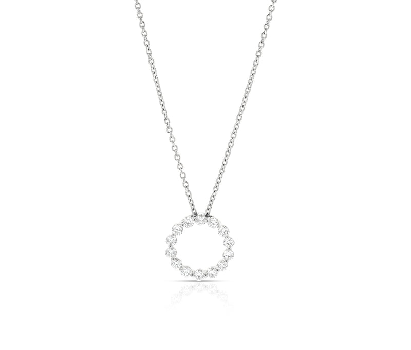 Single Prong Diamond Circle Pendant