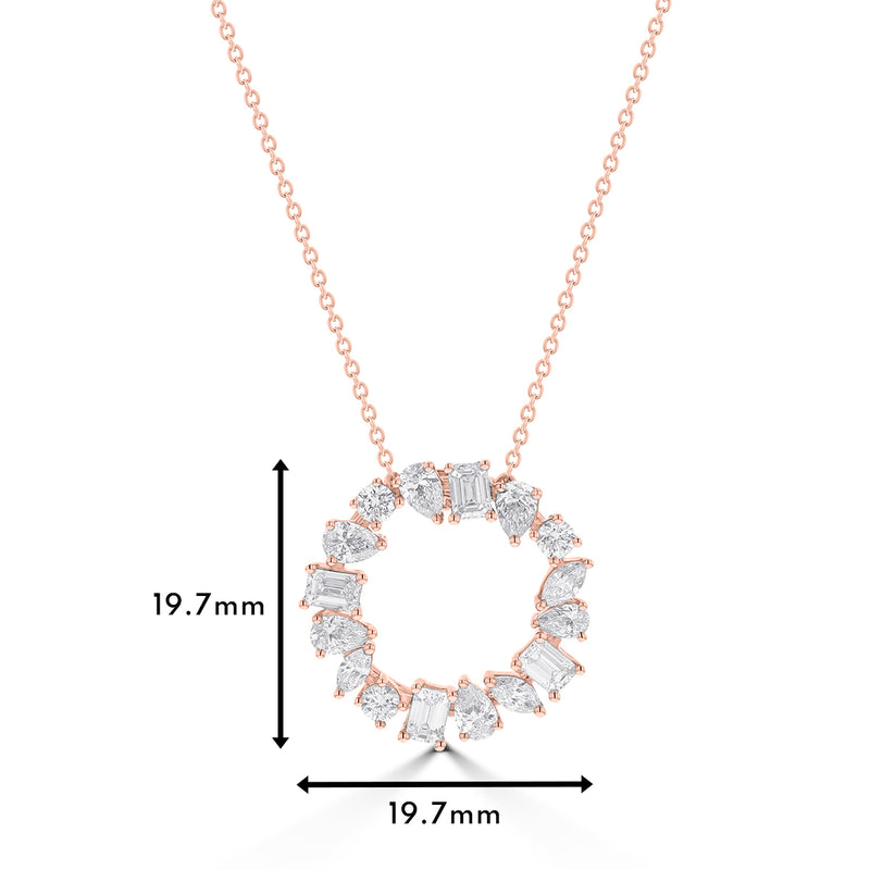 Multi-Shape Diamond Circle Pendant