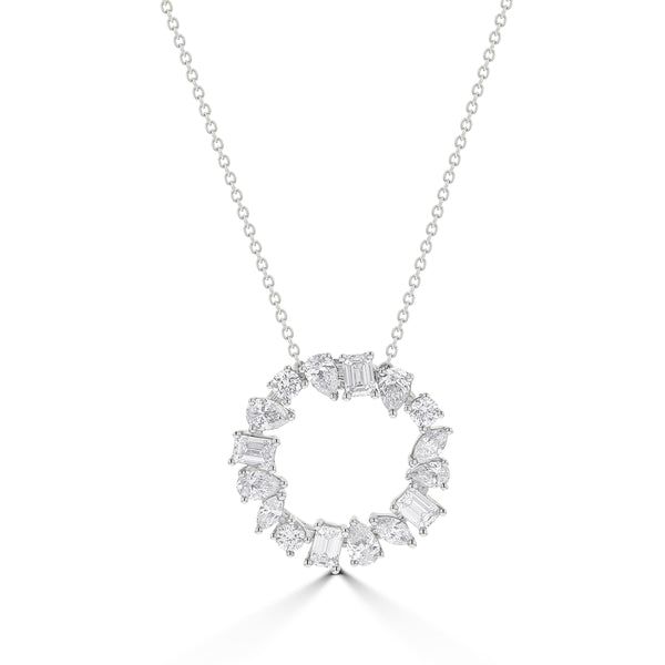 Multi-Shaped Diamond Circle Pendant