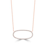 Dainty Sideways Oval Shaped Diamond Pendant