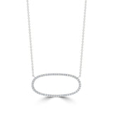 Dainty Sideways Oval Diamond Pendant