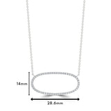 Dainty Sideways Oval Diamond Pendant