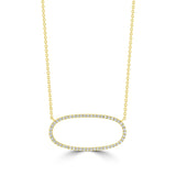 Dainty Sideways Oval Diamond Pendant