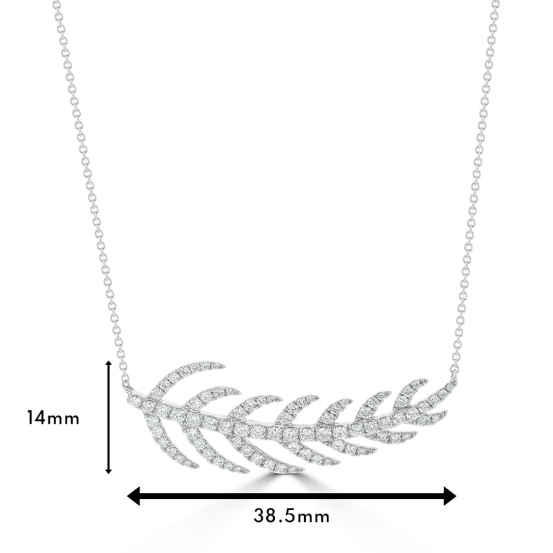 Diamond Sideways Leaf Pendant