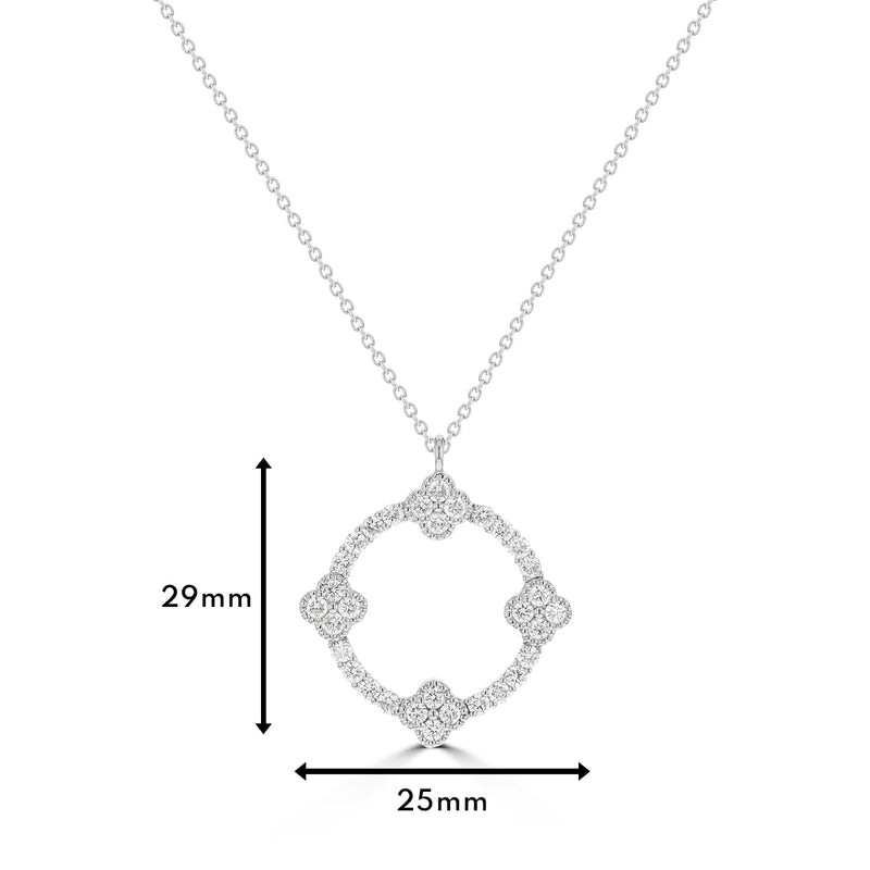 Circular Clover Diamond Pendant