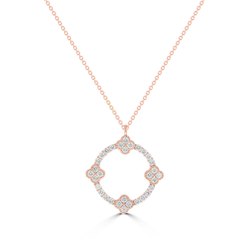 Circular Clover Diamond Pendant