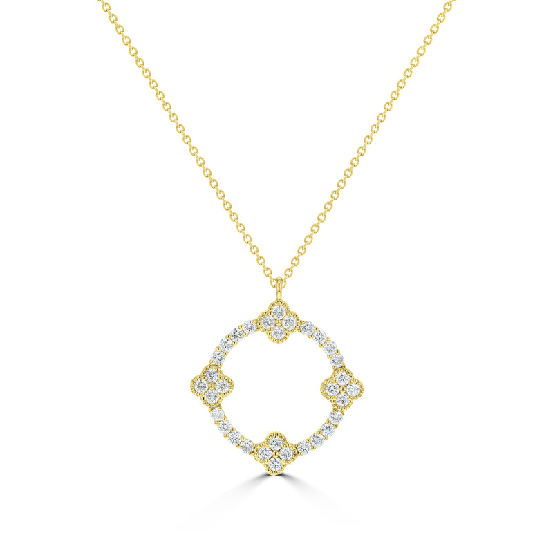 Circular Clover Diamond Pendant