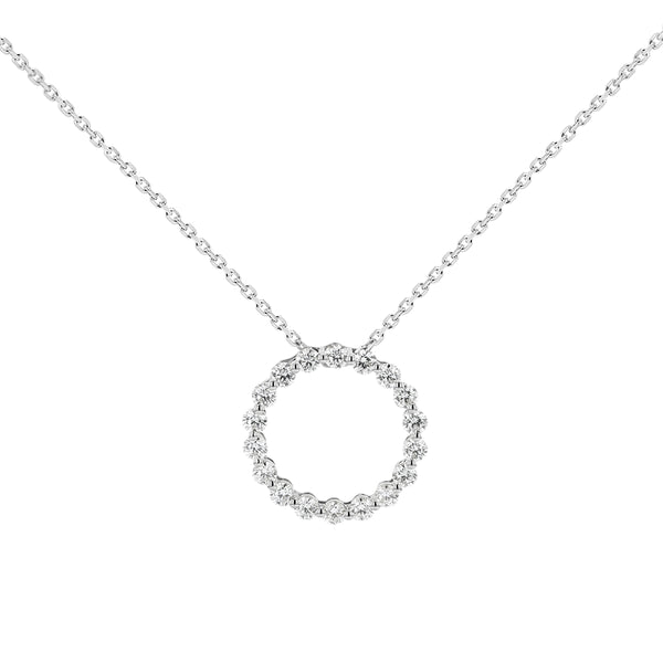 Single Prong Diamond Circle Pendant