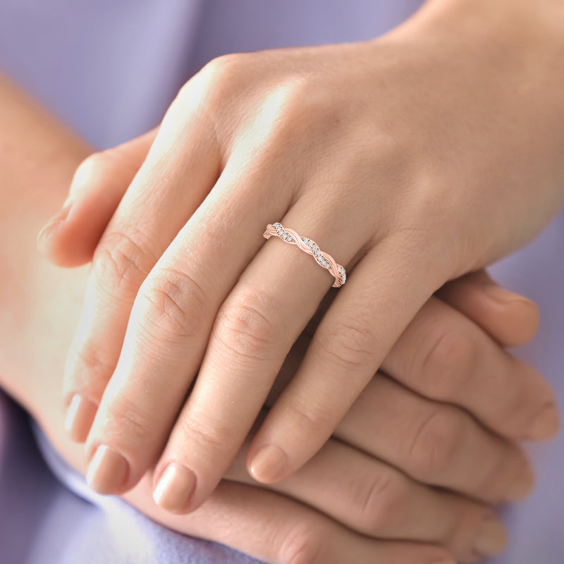 Braided Diamond & Gold Ring