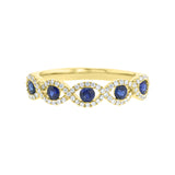 Diamond & Sapphire Intertwined Ring