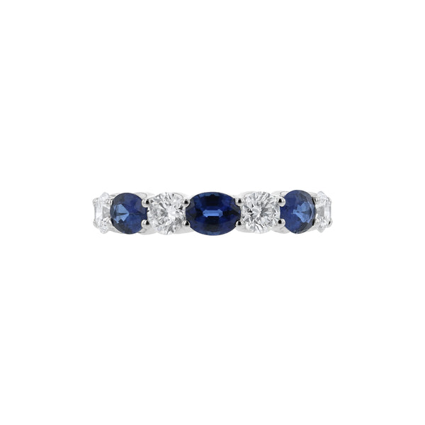 Diamond & Sapphire Alternating Ring