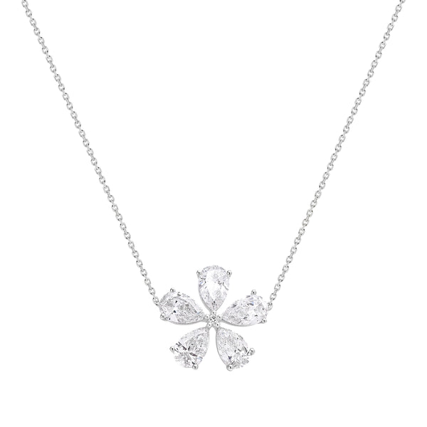 LAB GROWN Floral Diamond Pendant