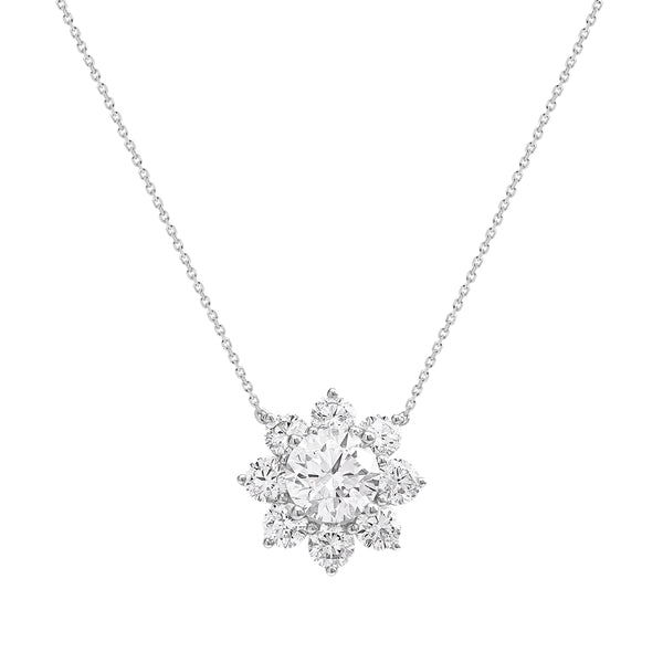 LAB GROWN Sunflower Diamond Pendant