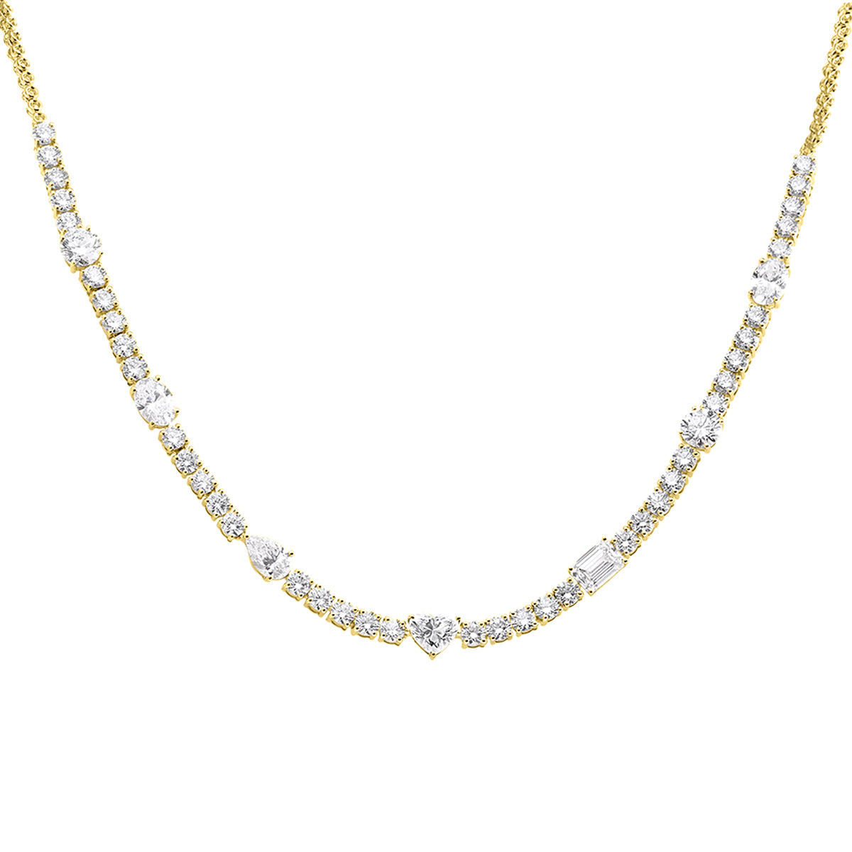nn☆hn LAB GROWN Half-Way Multi-Shaped Tennis Necklace – R&R Jewelers